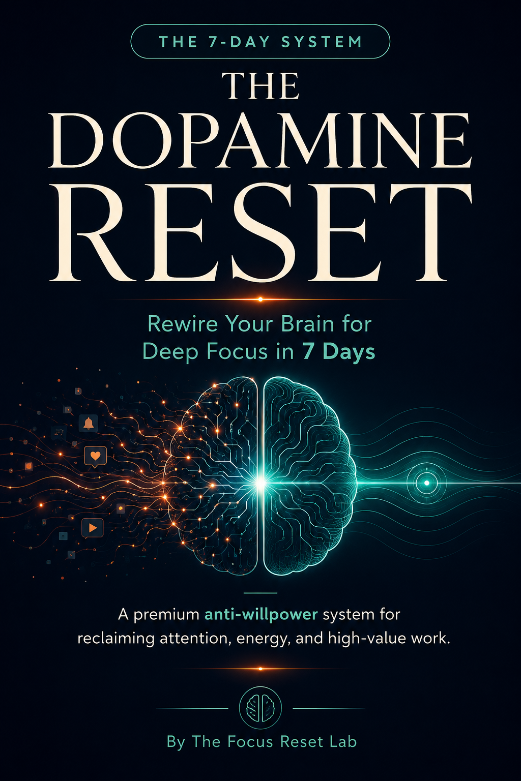 The Dopamine Reset book cover — a 7-day system for deep focus